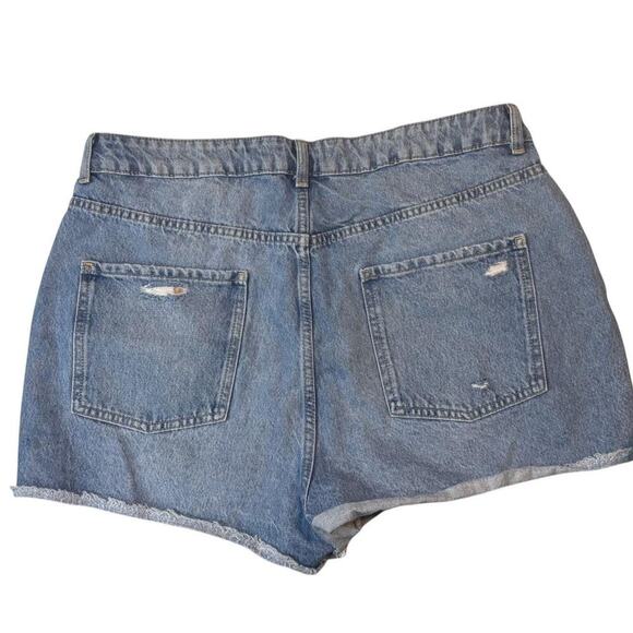 Denim Co Light Washed Denim Shorts Grunge Ripped Details High Waist - Picture 2 of 5